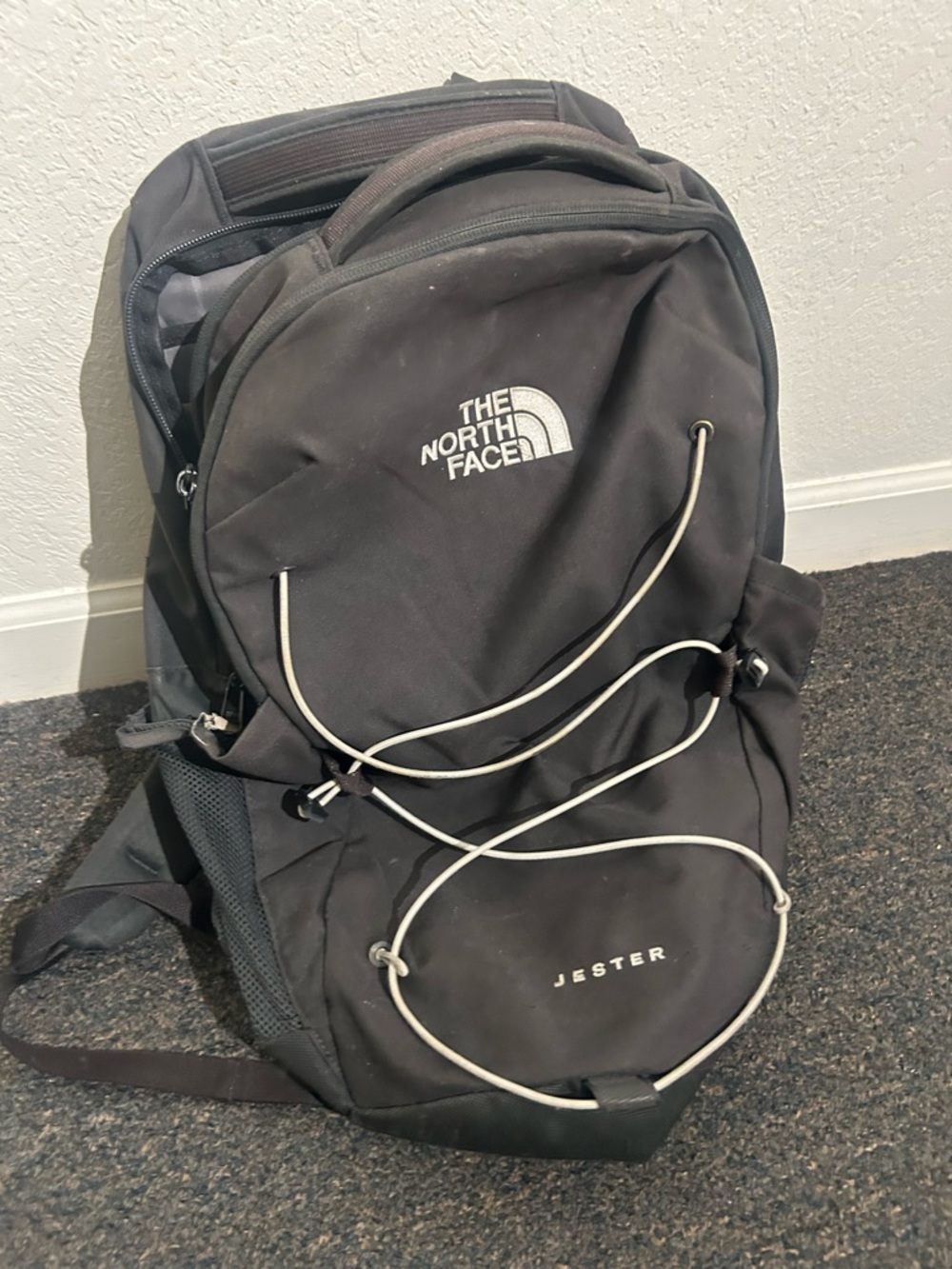 The North Face Jester Backpack - Black with White Bungee